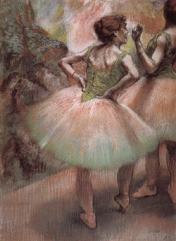 Edgar Degas Pink and green oil painting image